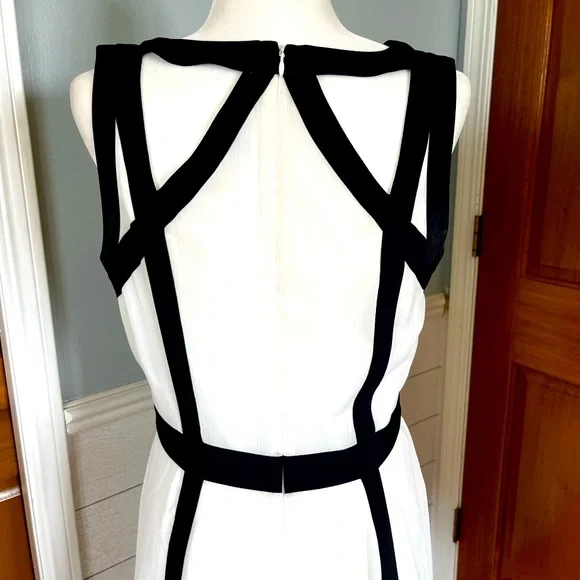 Stunning Banana Republic Black & White Color Blick Strappy Dress size 8 - Picture 5 of 8